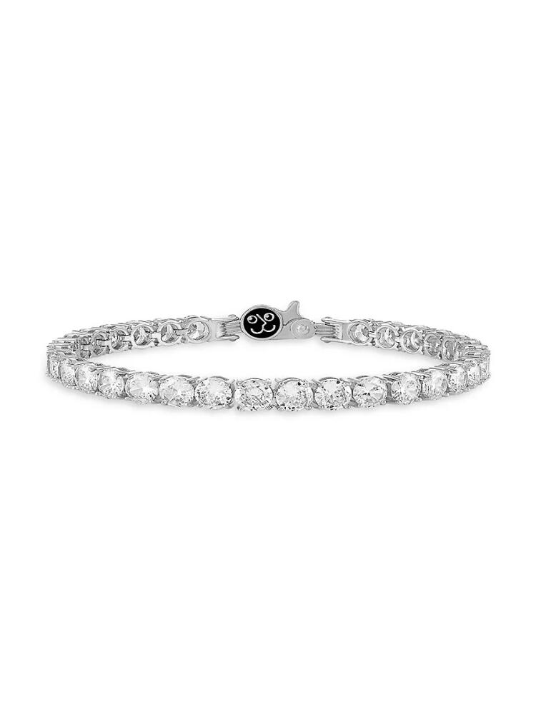 Esquire Men's Platinum Plated Sterling Silver & Cubic Zirconia Tennis Bracelet Cover