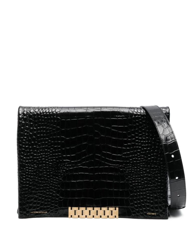 Victoria Beckham Jumbo Chain leather clutch bag - Black Cover