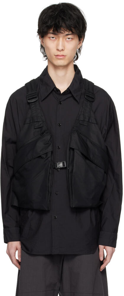 LEMAIRE Black Multi-Pocket Vest Cover