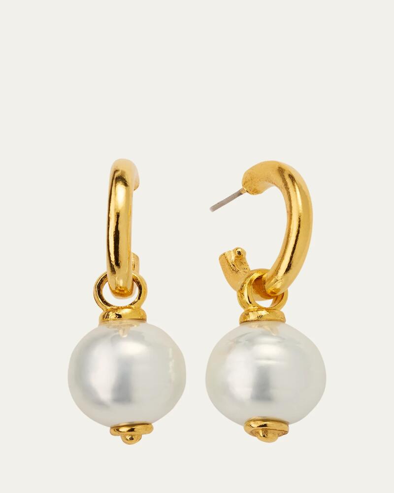 Ben-Amun Monah Gold Hoop Earrings with Faux Pearl Drops Cover