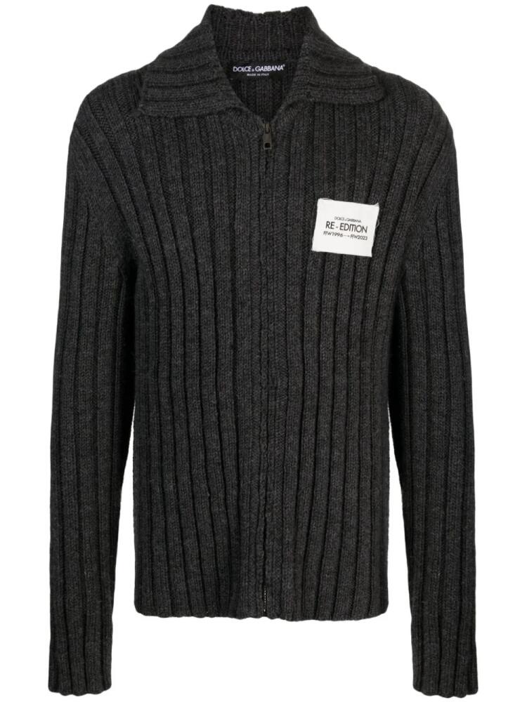 Dolce & Gabbana Re-Edition virgin wool cardigan - Grey Cover