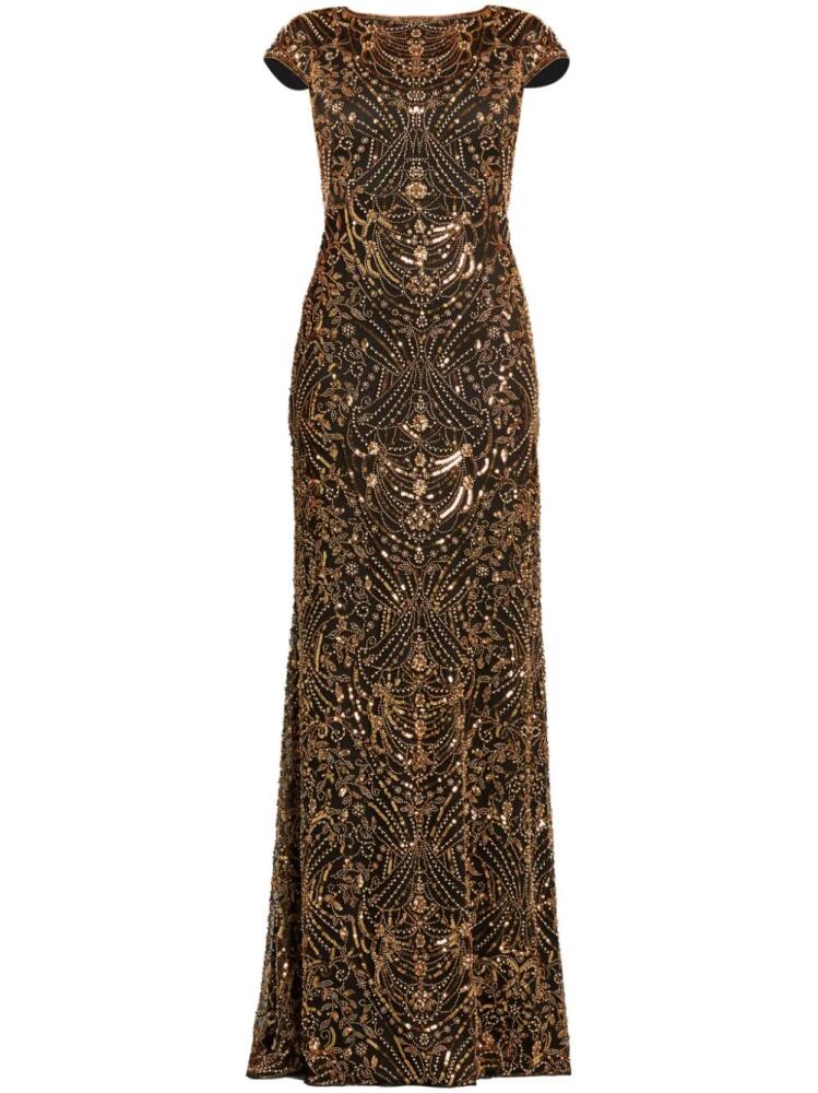 Tadashi Shoji sequin-embellished flared gown - Black Cover