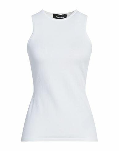 Dsquared2 Woman Tank top White Viscose, Polyester Cover