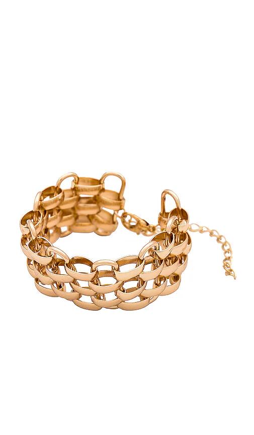 Amber Sceats Watch Chain Bracelet in Metallic Gold Cover