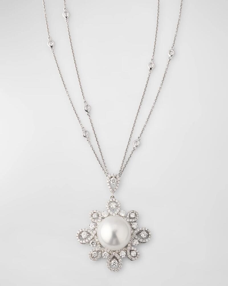 Belpearl 18K White Gold 13.5mm South Sea Pearl and Diamond Necklace Cover