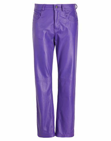 8 By Yoox Woman Pants Purple Lambskin Cover