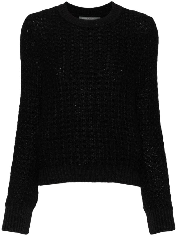 Alberta Ferretti crew-neck waffle-knit jumper - Black Cover