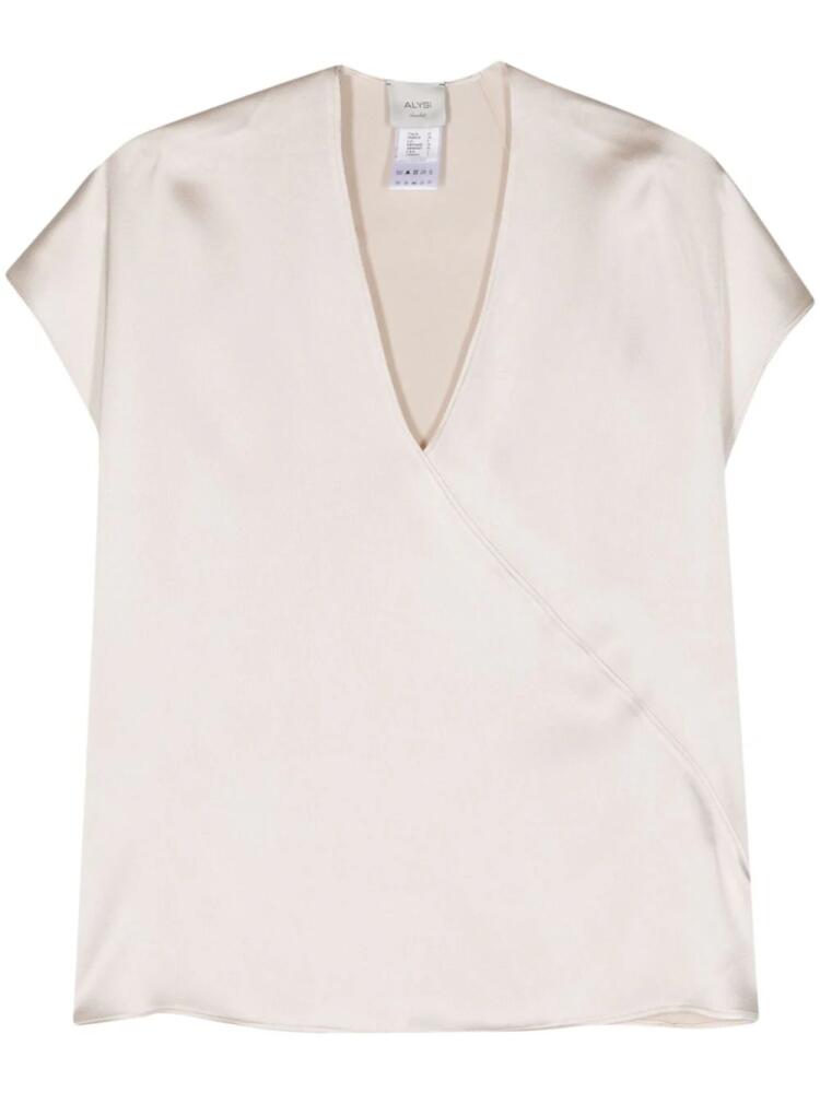 Alysi seam-detail satin blouse - Neutrals Cover