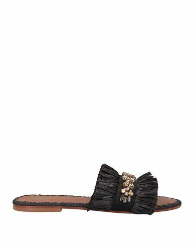 De Siena Woman Sandals Black Textile fibers Cover