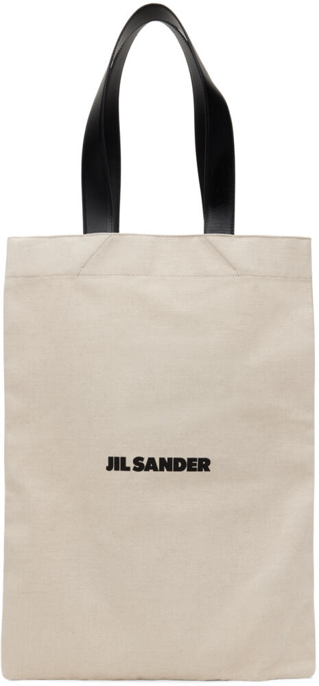 Jil Sander Beige Flat Shopper Large Tote Cover