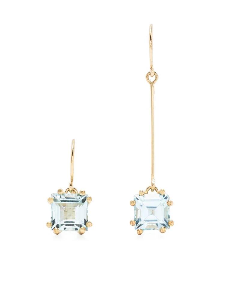 BEATRIZ PALACIOS asymmetric-design drop earrings - Gold Cover