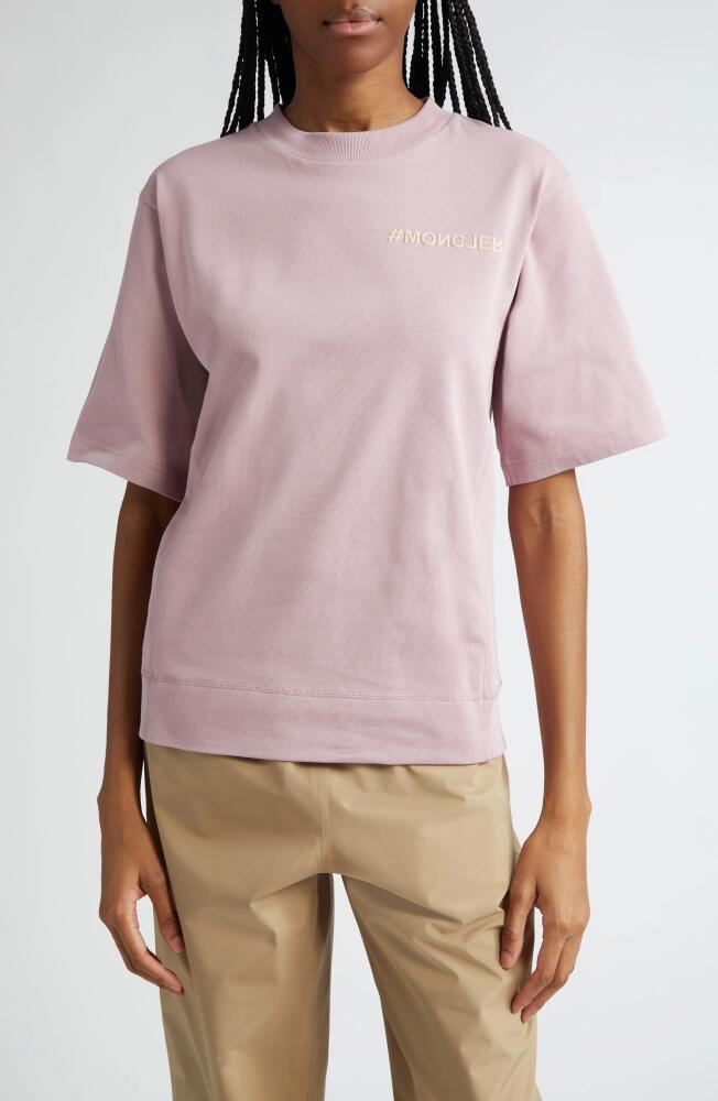 Moncler Grenoble Logo Cotton Jersey T-Shirt in Pink Dolphin Cover