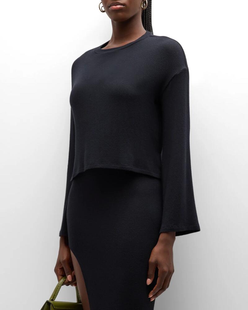 ANEMOS Bell-Sleeve Boxy Cropped Knit Cover