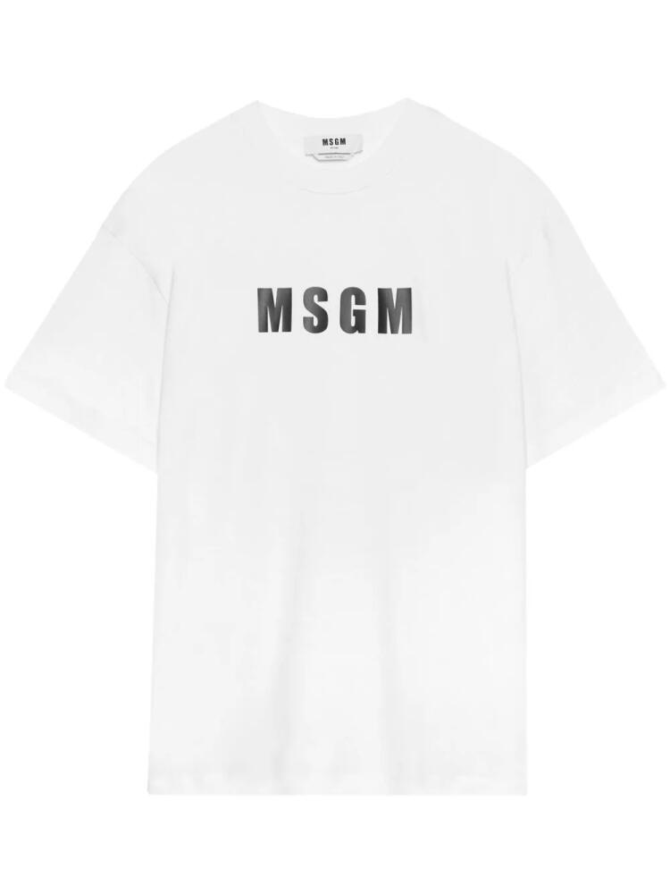 MSGM logo-print cotton T-shirt - White Cover