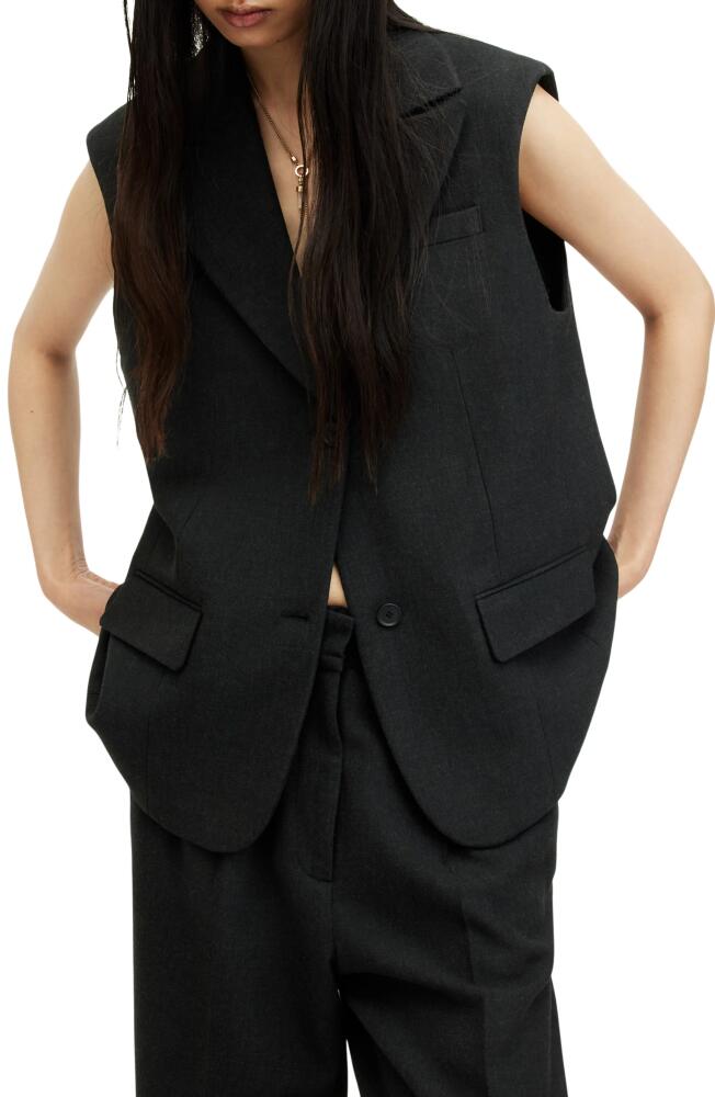 AllSaints Sammey Blazer Vest in Charcoal Grey Cover