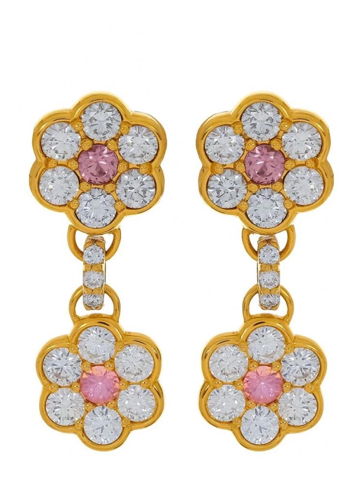 BUDDHA MAMA 20kt yellow gold Flower diamond earrings Cover