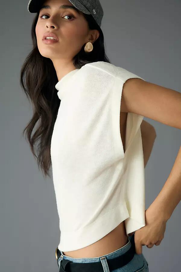 By Anthropologie Sleeveless Funnel-Neck Top Cover