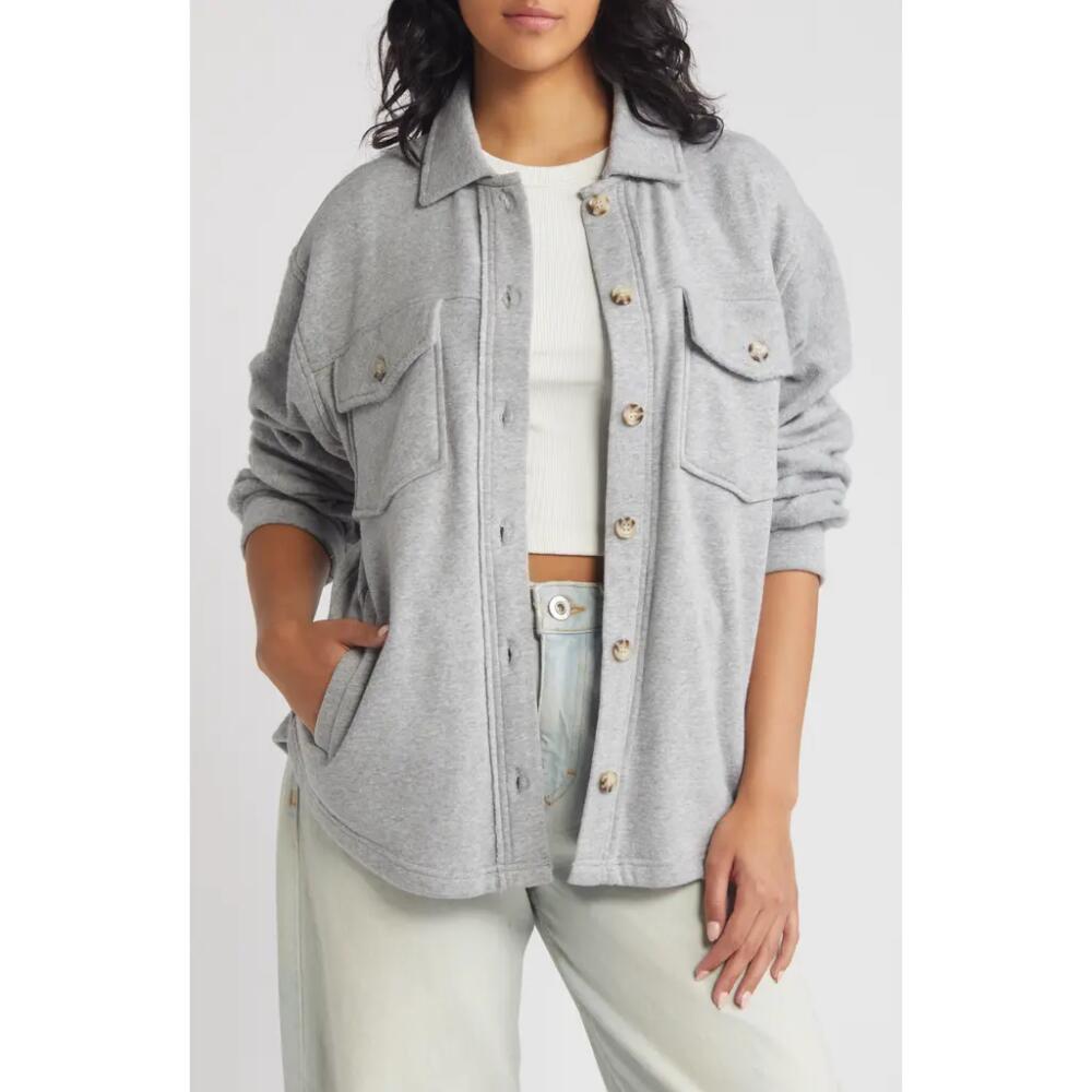 Thread & Supply Sweatshirt Pocket Shacket in Heather Grey Cover