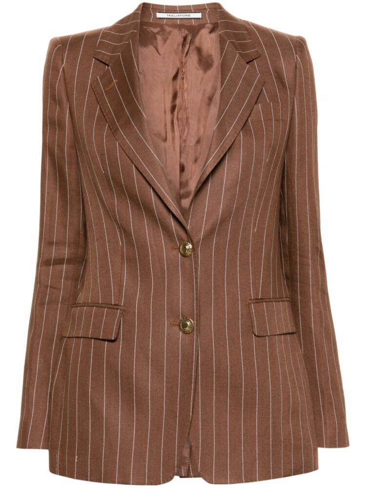 Tagliatore pinstriped single-breasted blazer - Brown Cover