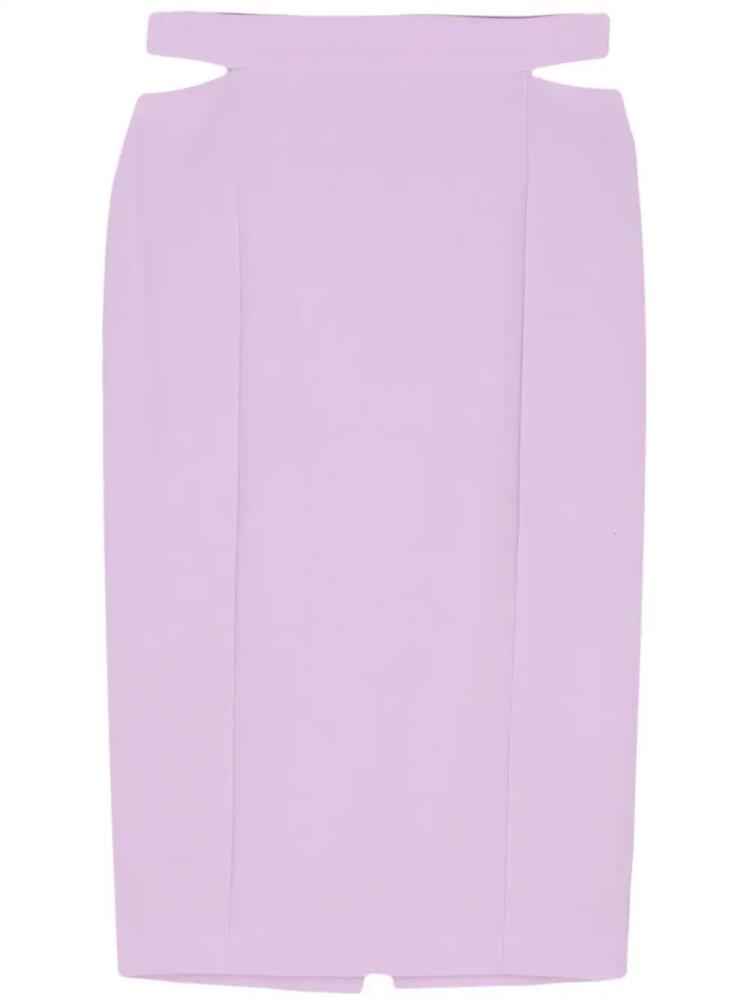 Patrizia Pepe cut-out midi skirt - Purple Cover