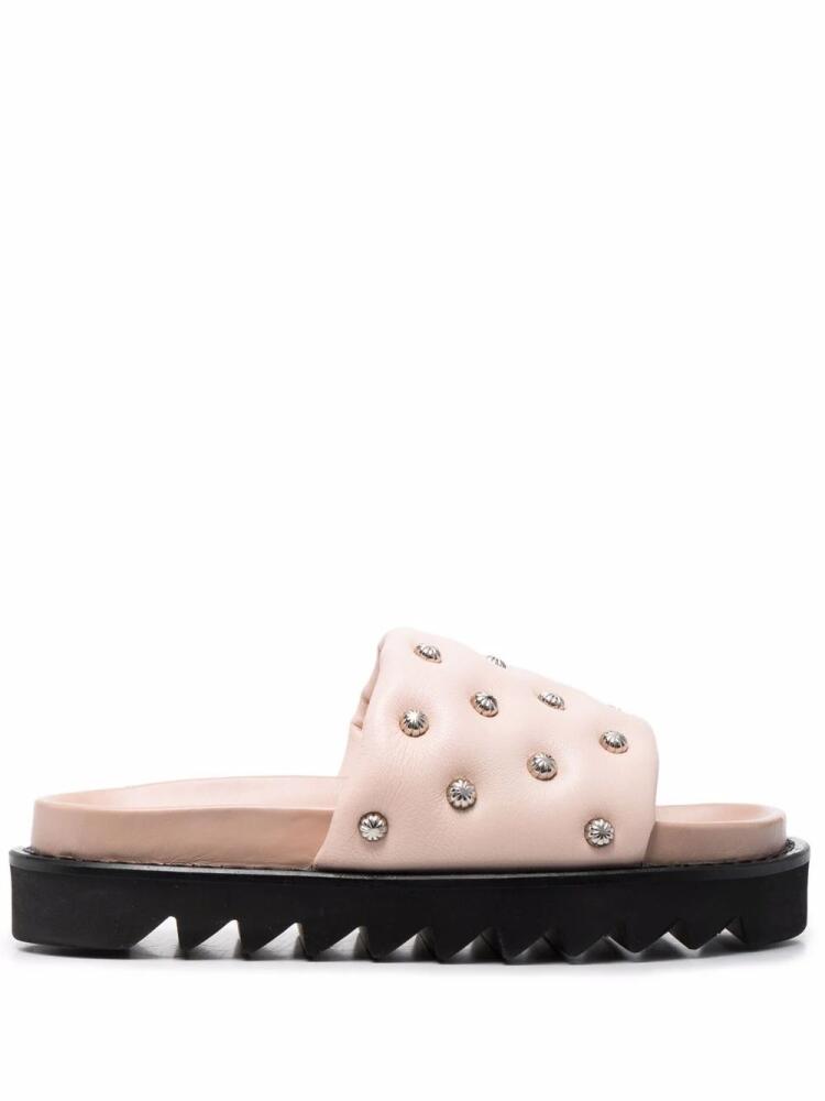 Toga Pulla studded leather slides - Pink Cover