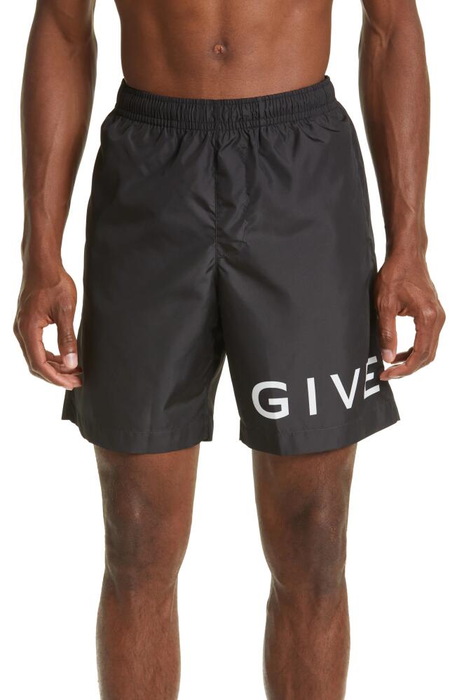 Givenchy Logo Swim Trunks in Z/dnublack/White Cover