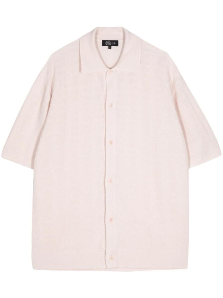 Man On The Boon. houndstooth short sleeve shirt - Pink Cover