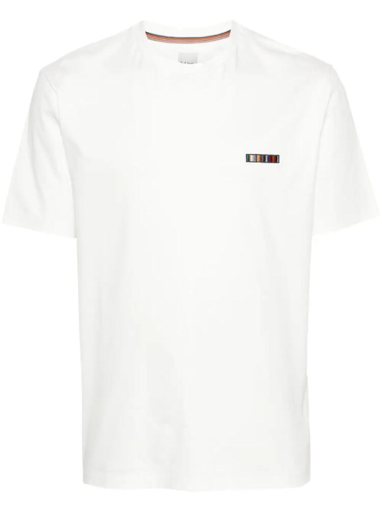 Paul Smith logo-embroidered cotton T-shirt - White Cover