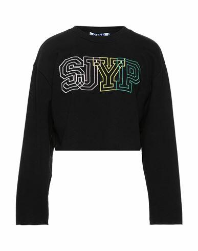 Sjyp Woman Sweatshirt Black Cotton Cover