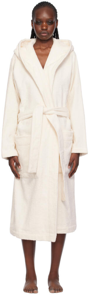 Tekla Off-White Hooded Bathrobe Cover