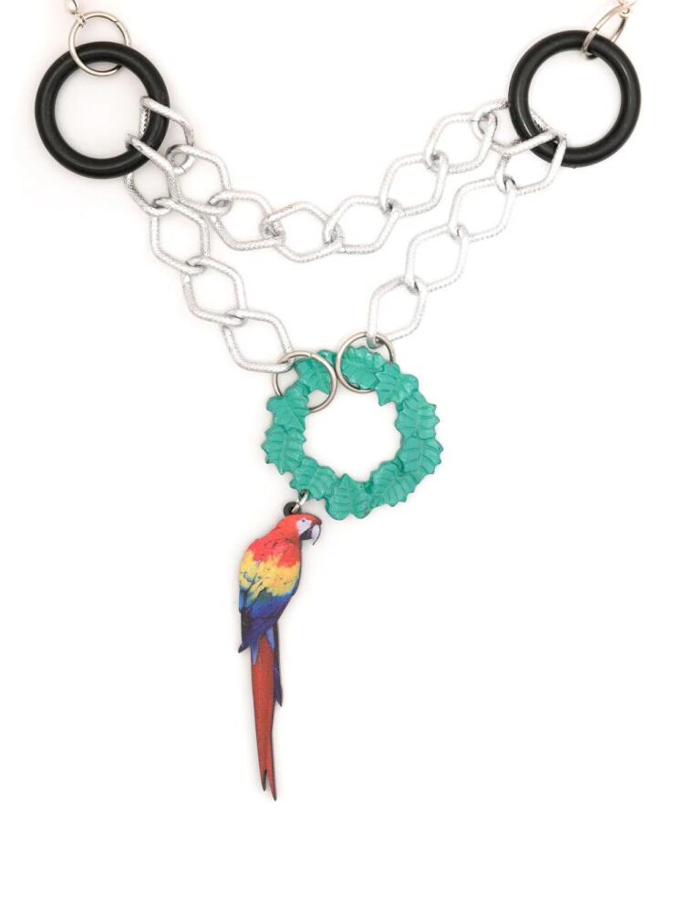 Amir Slama parrot-motif contrast necklace - Multicolour Cover