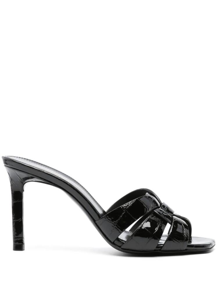 Saint Laurent 90mm patent-finish leather sandals - Black Cover