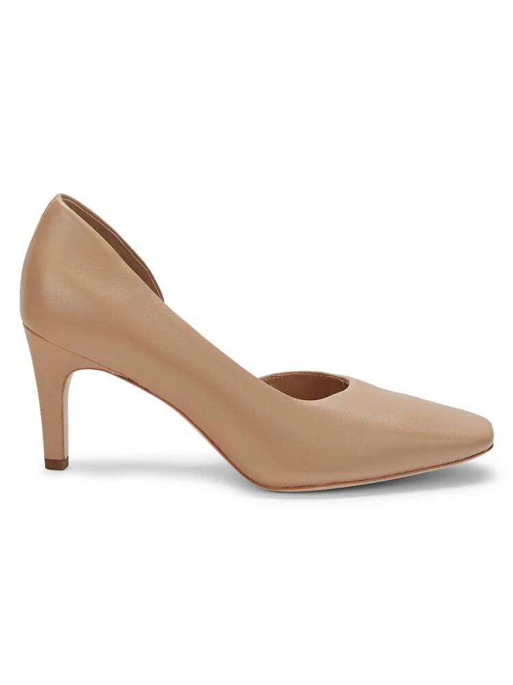 Vince Women's Tiana Point Toe Leather Pumps - Cappuccino Cover