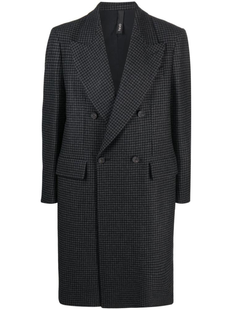 Hevo Martina Franca houndstooth midi coat - Black Cover