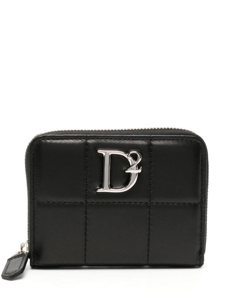 DSQUARED2 logo-plaque quilted wallet - Black Cover