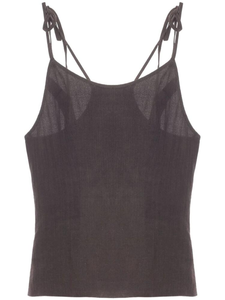 OUR LEGACY voile cotton tank top - Brown Cover