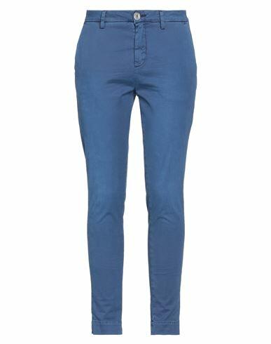 Aglini Woman Pants Blue Cotton, Elastane Cover