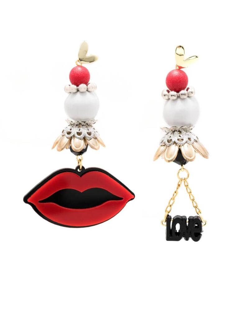 Amir Slama asymmetric drop earrings - Red Cover