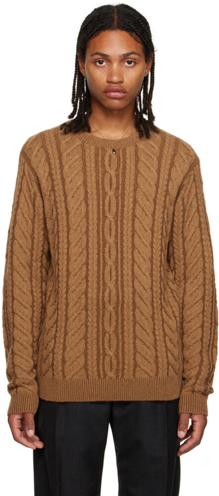 Guest in Residence Tan True Cable Sweater Cover