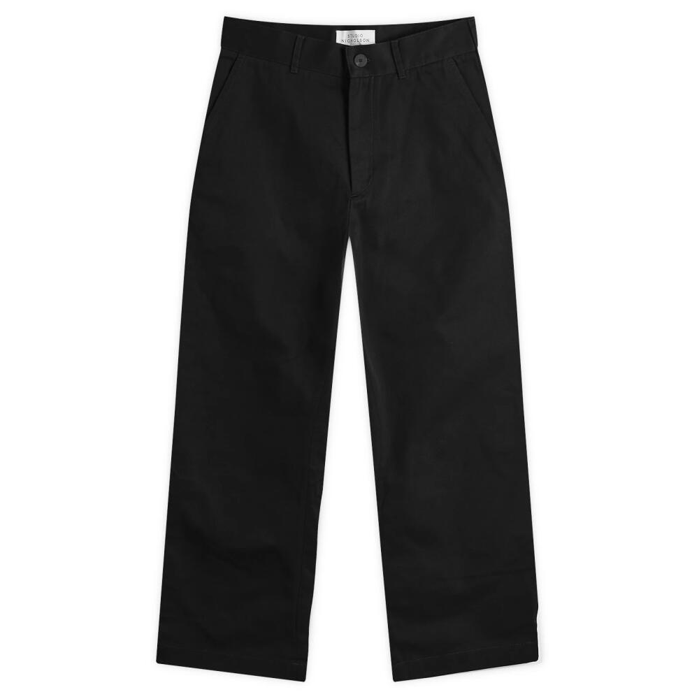 Studio Nicholson Men's Bill Narrow Leg Twill Pant in Black Cover