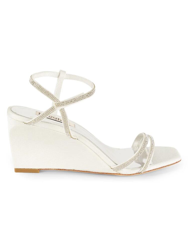 Badgley Mischka Women's Embellished Wedge Sandals - White Cover