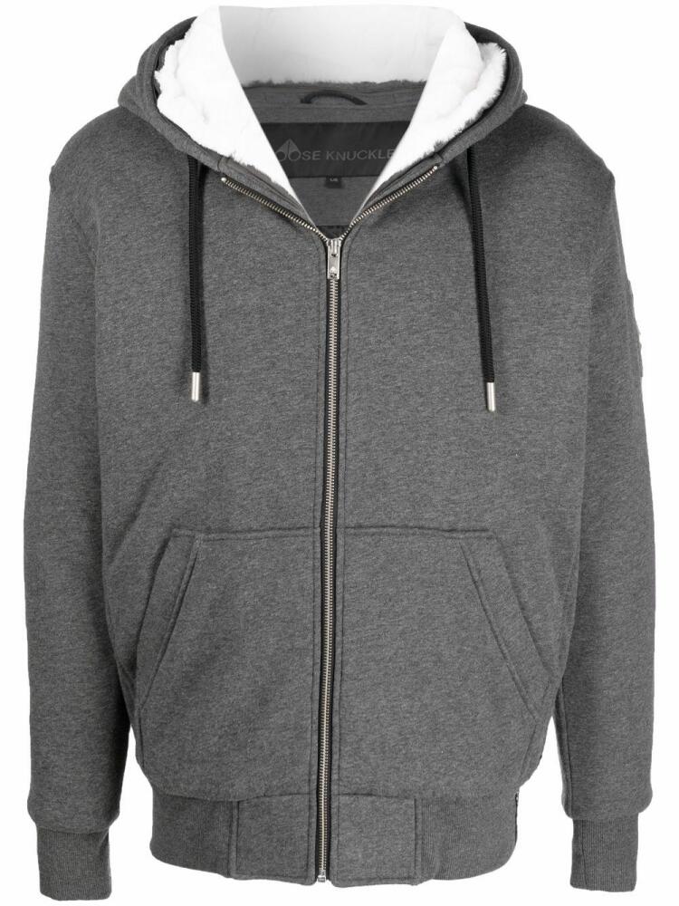 Moose Knuckles drawstring zip-up hoodie - Grey Cover