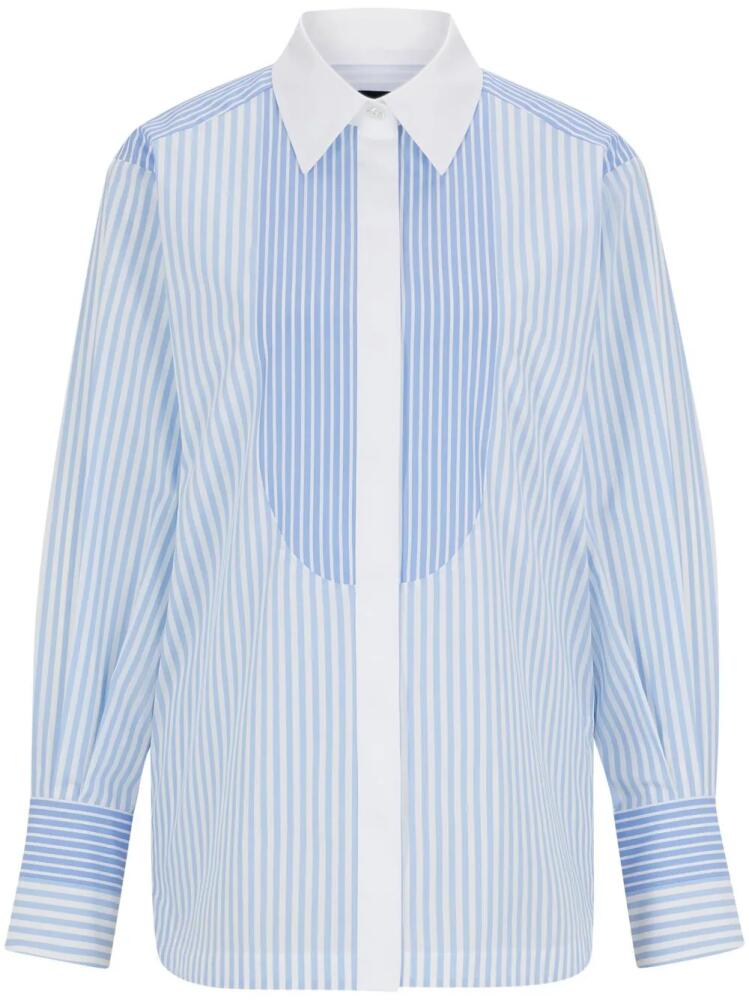 BOSS vertical-striped cotton shirt - White Cover