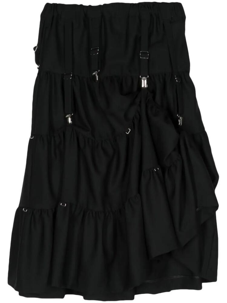 Noir Kei Ninomiya wool draped skirt - Black Cover