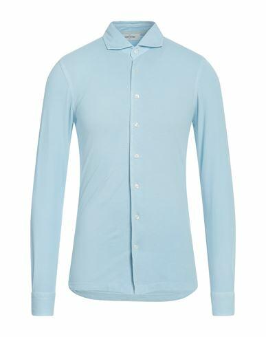 Gran Sasso Man Shirt Light blue Cotton Cover