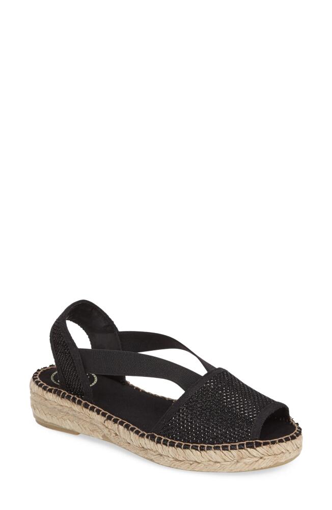 Toni Pons Estel Espadrille Sandal in Black Fabric Cover