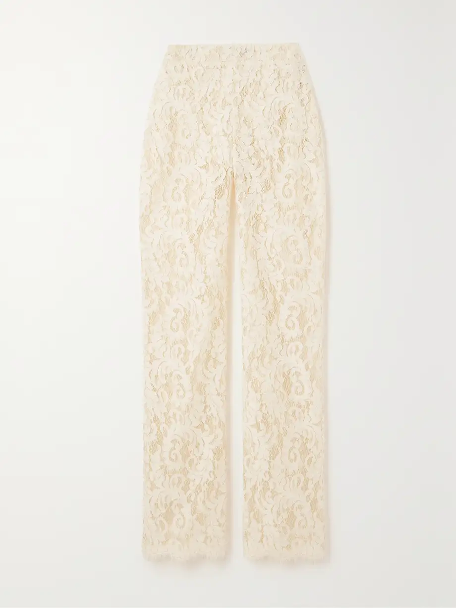 Safiyaa - Gregora Corded Lace Straight-leg Pants - White Cover