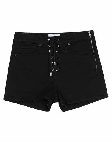 Gaëlle Paris Woman Shorts & Bermuda Shorts Black Cotton, Polyester, Elastane Cover