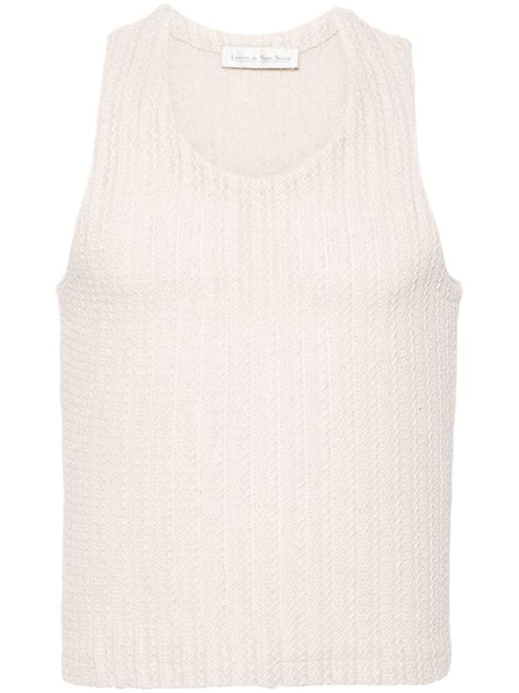 Ludovic de Saint Sernin open-knit cotton-belnd tank top - White Cover