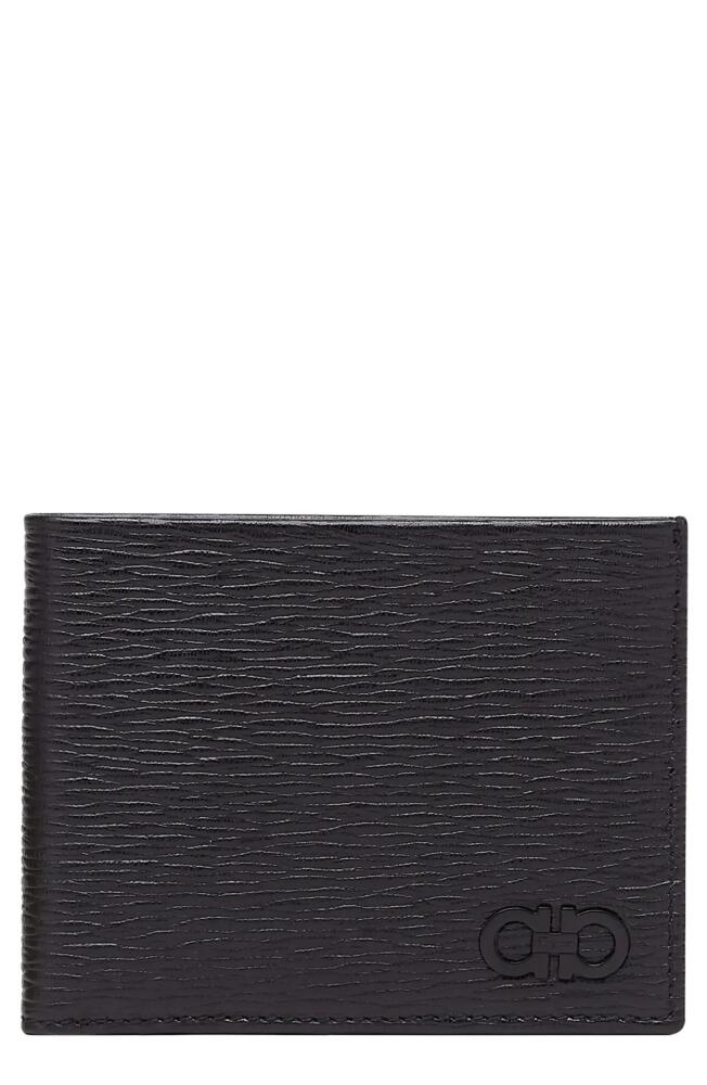 FERRAGAMO Revival Leather Wallet in Nero/Dark Rain Cover